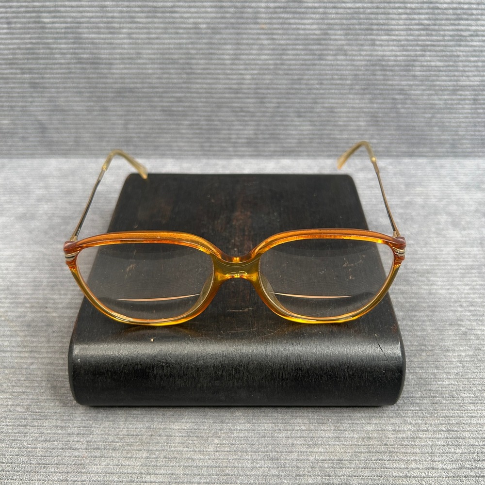 Viennaline 1184 Amber Gold Oversized Eyeglasses Frame Austria 54-16-130 Vintage